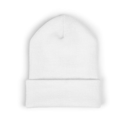 Embroidered Floral Script 'L' Cuffed Beanie — Cozy Monogram Winter Hat