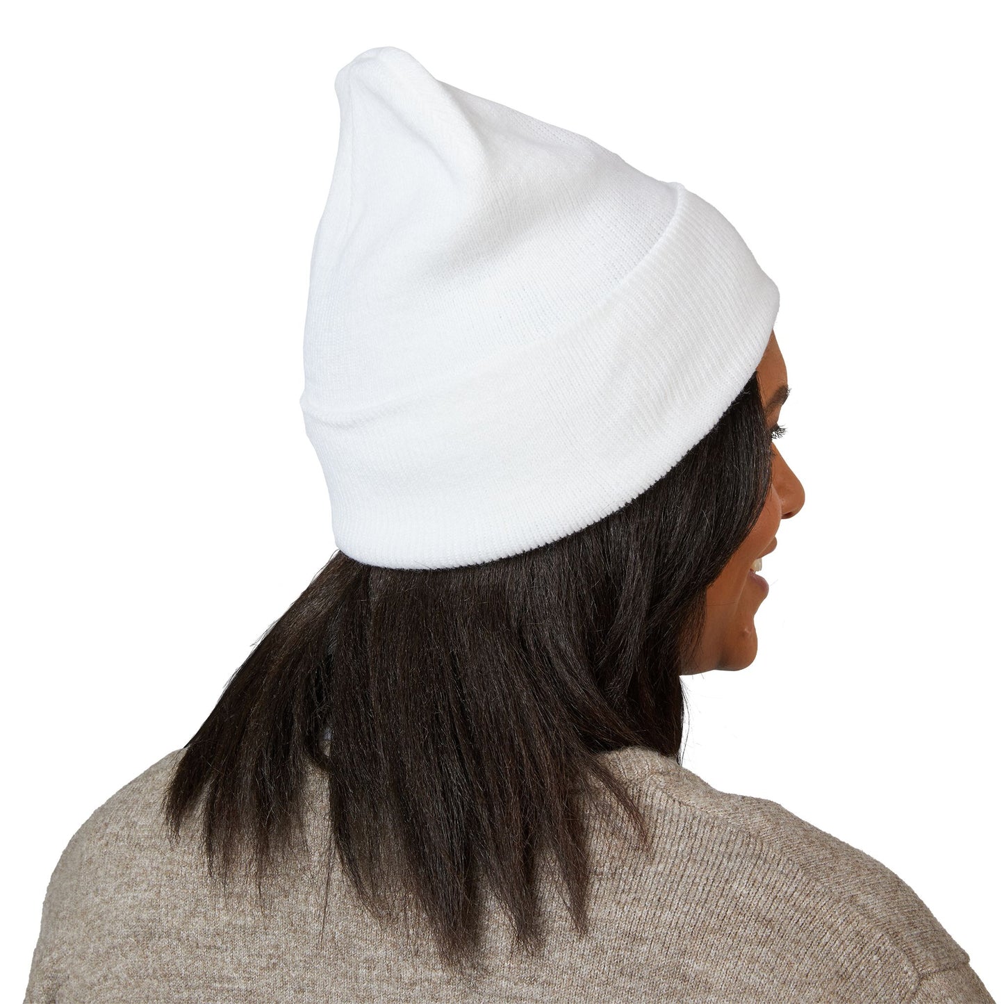 Embroidered Floral Script 'L' Cuffed Beanie — Cozy Monogram Winter Hat