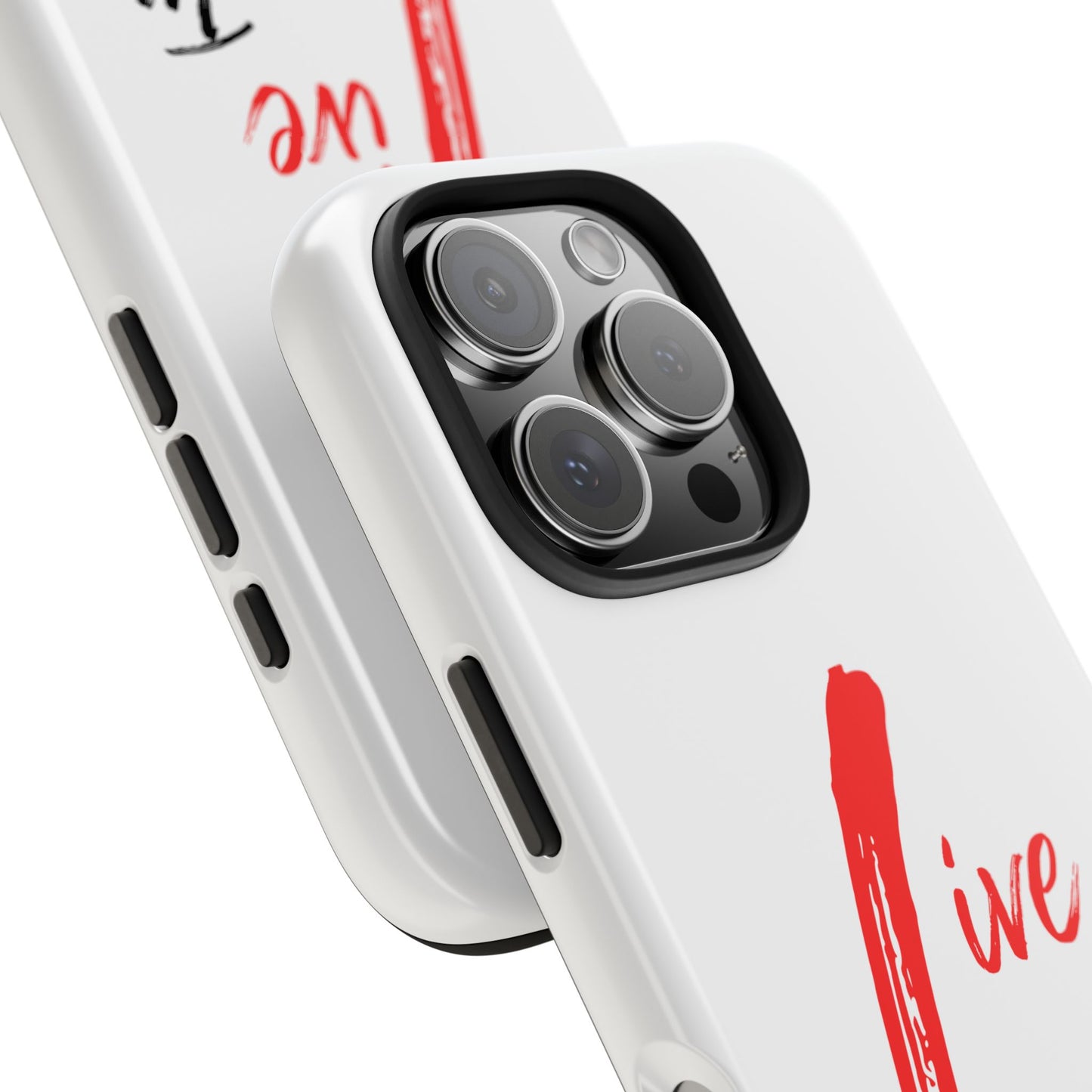 Live In Love Tough Phone Case — Red Brush Script Protective Cover