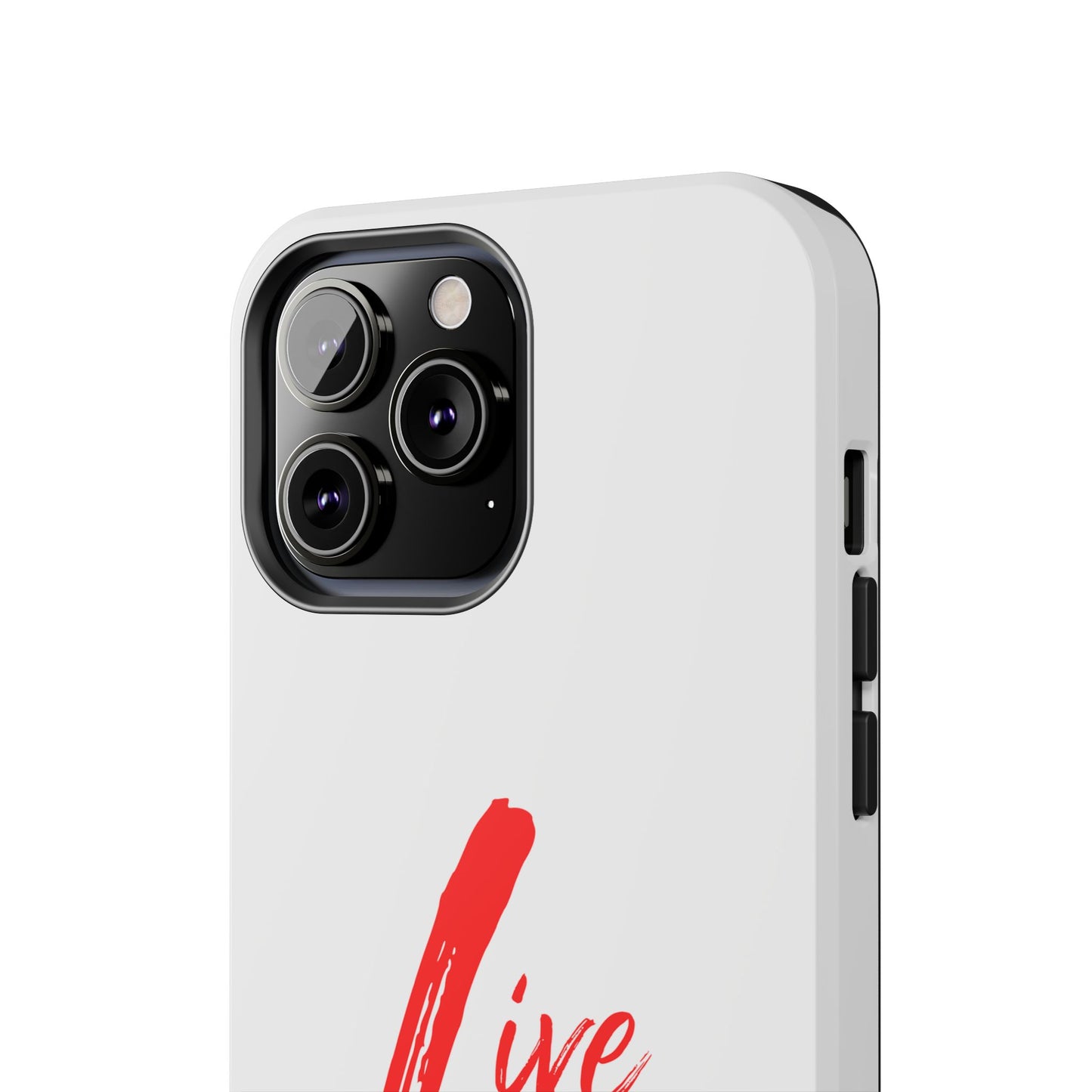 Live In Love Tough Phone Case — Red Brush Script Protective Cover