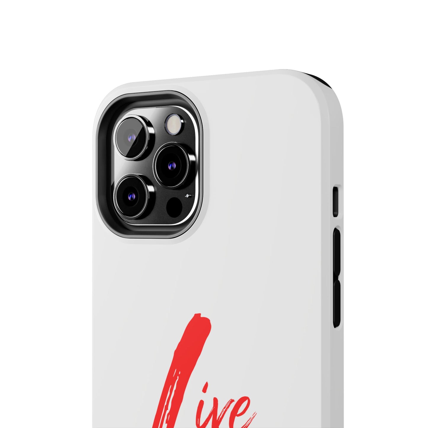 Live In Love Tough Phone Case — Red Brush Script Protective Cover