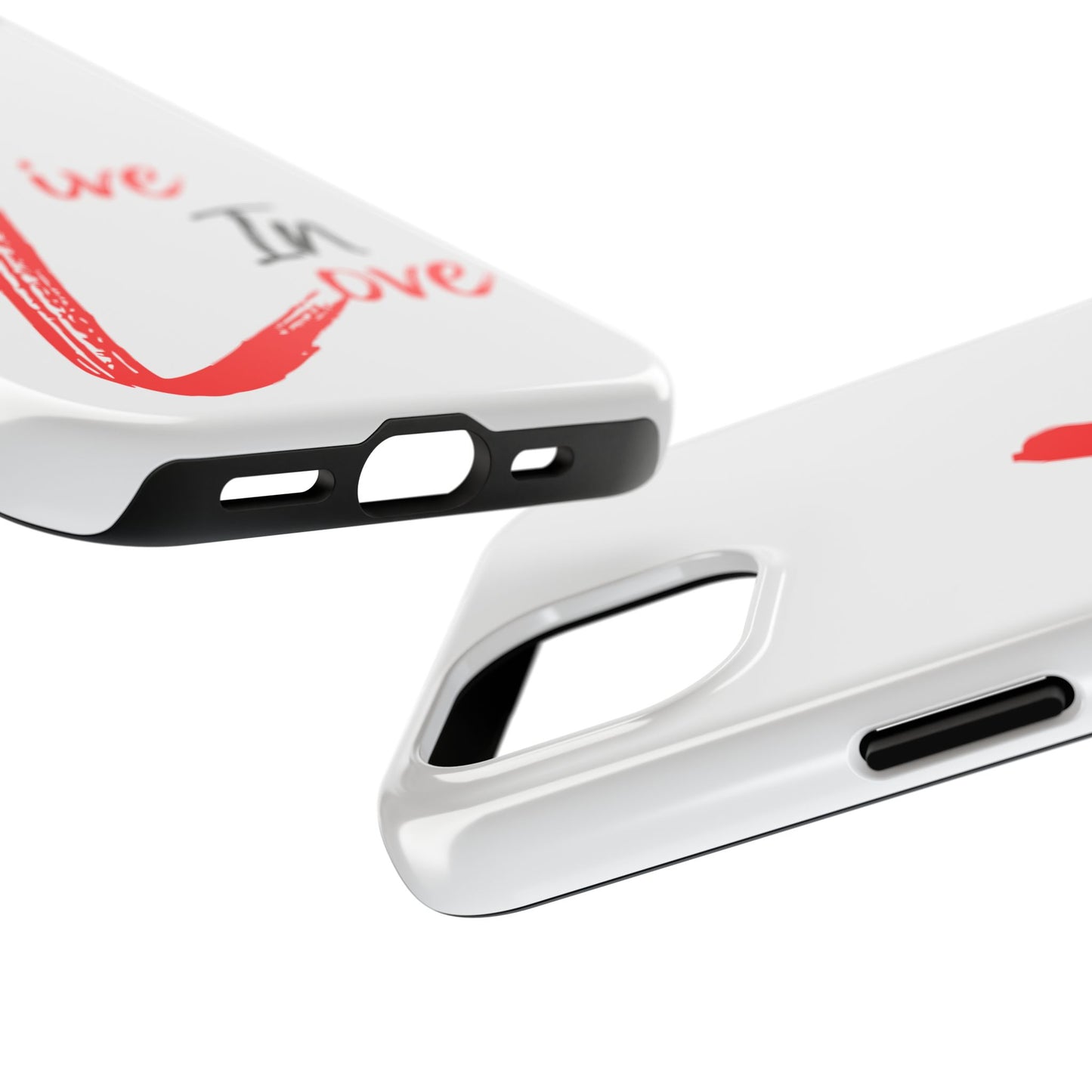 Live In Love Tough Phone Case — Red Brush Script Protective Cover
