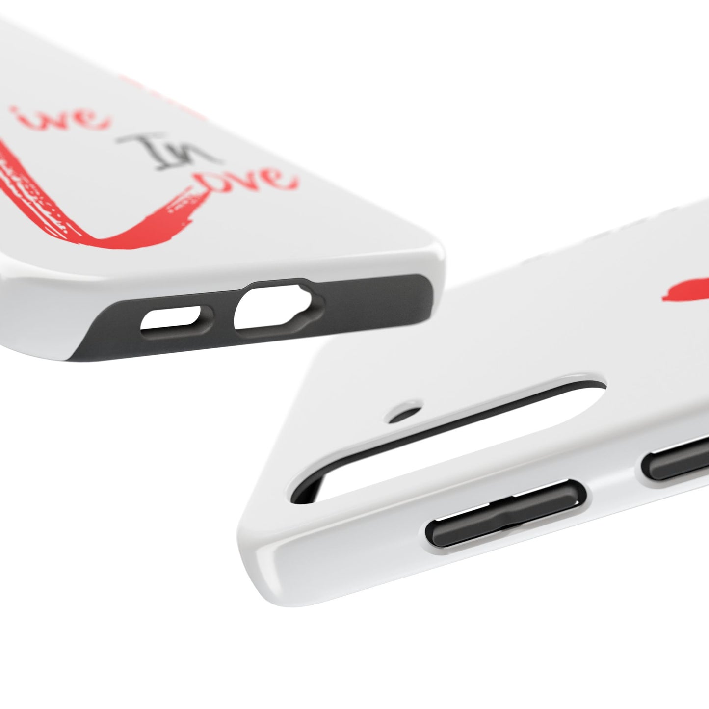 Live In Love Tough Phone Case — Red Brush Script Protective Cover