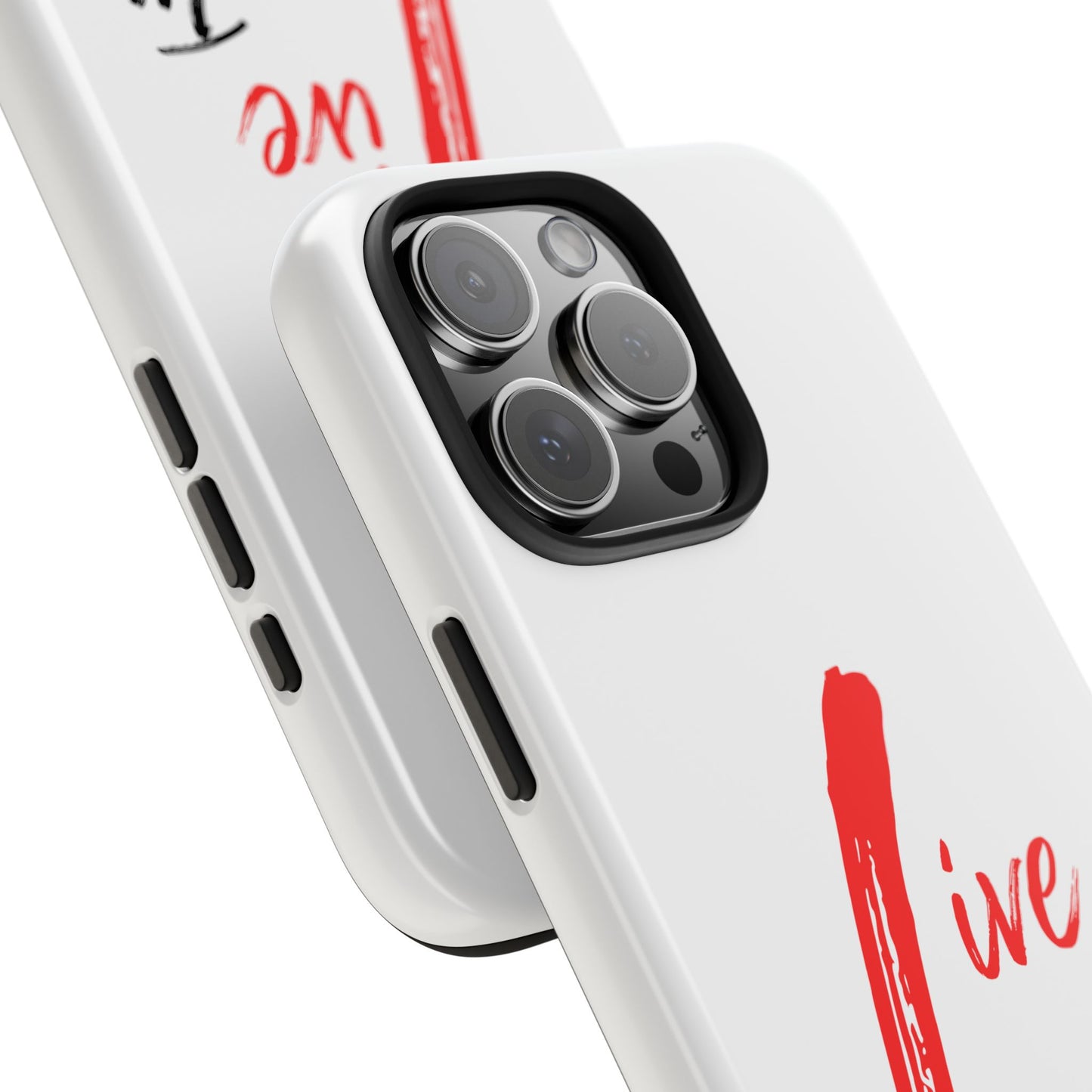 Live In Love Tough Phone Case — Red Brush Script Protective Cover