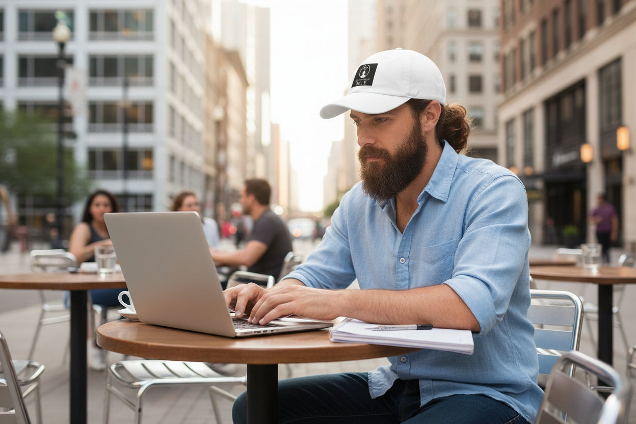 Reflections of Mr. E Embroidered Dad Cap — White Classic Baseball Hat