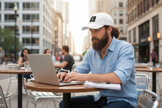 Reflections of Mr. E Embroidered Dad Cap — White Classic Baseball Hat