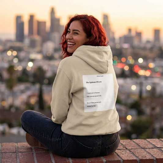 Hoodie — Minimalist The Epitome of Love Text Graphic Pullover