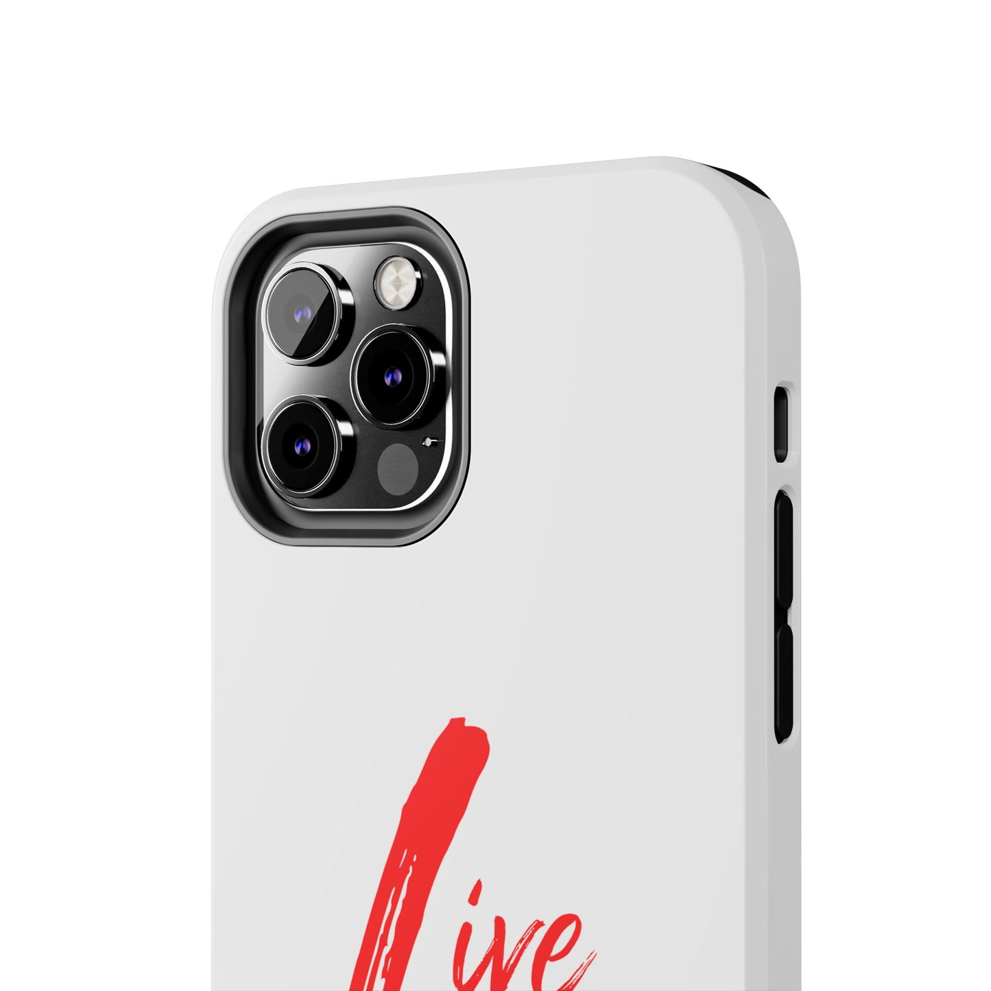 Live In Love Tough Phone Case — Red Brush Script Protective Cover