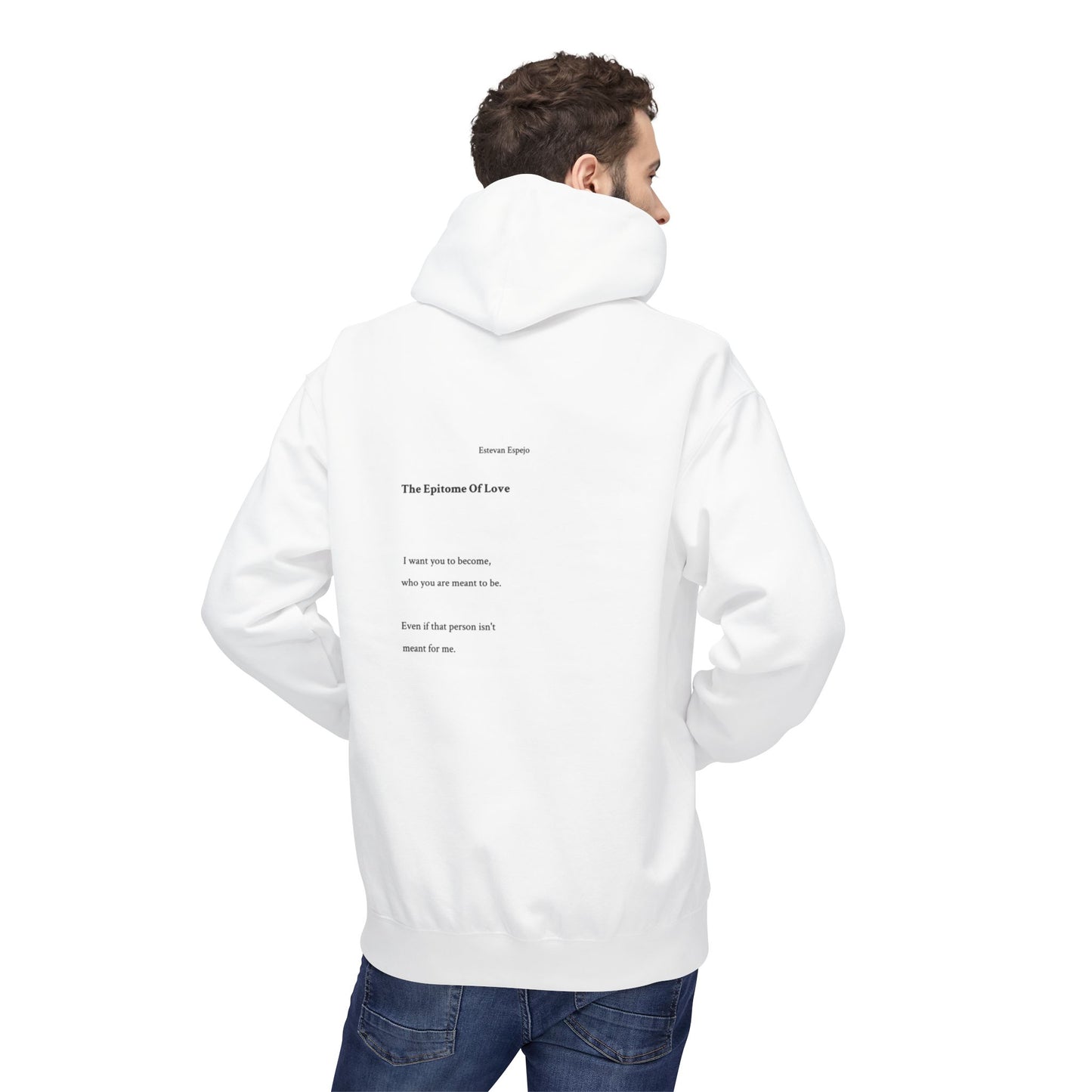 Hoodie — Minimalist The Epitome of Love Text Graphic Pullover