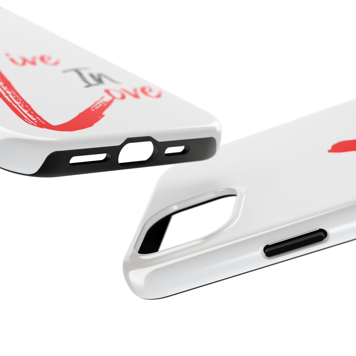 Live In Love Tough Phone Case — Red Brush Script Protective Cover