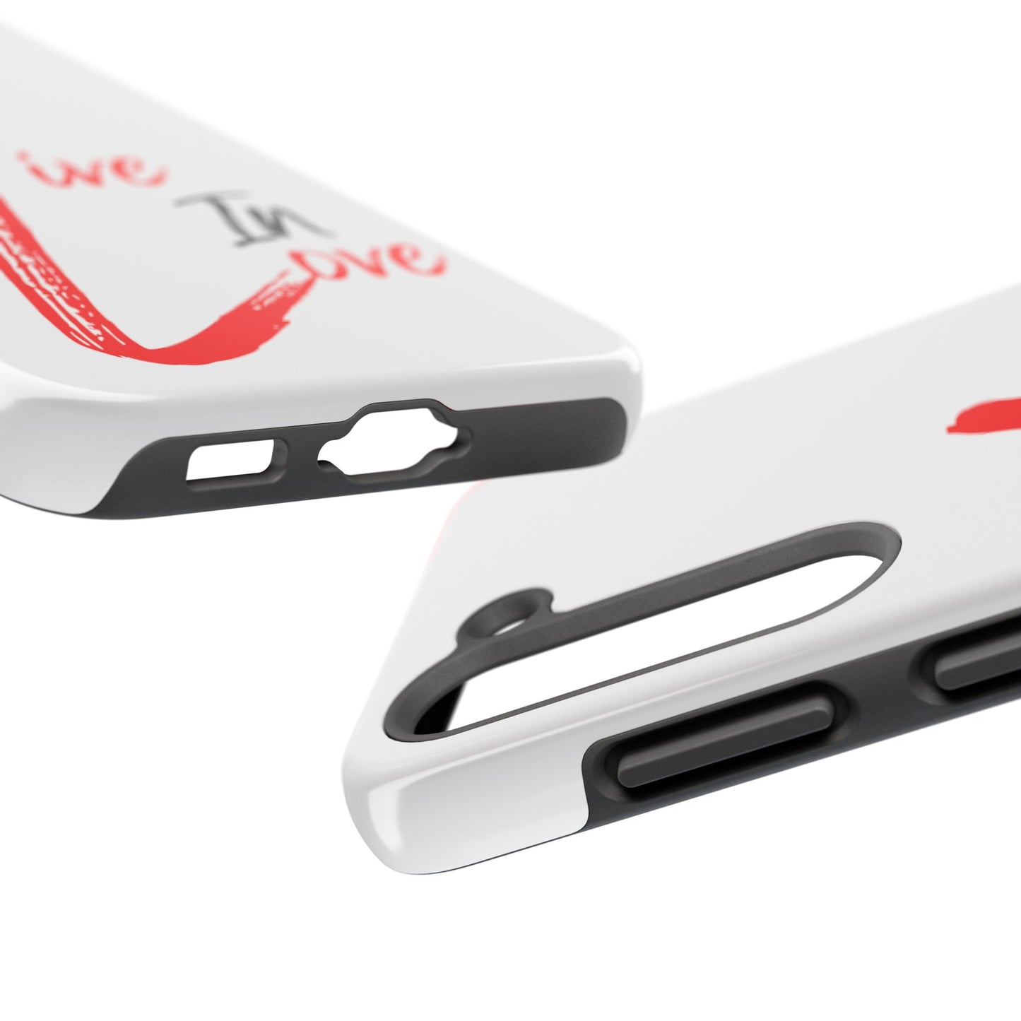 Live In Love Tough Phone Case — Red Brush Script Protective Cover