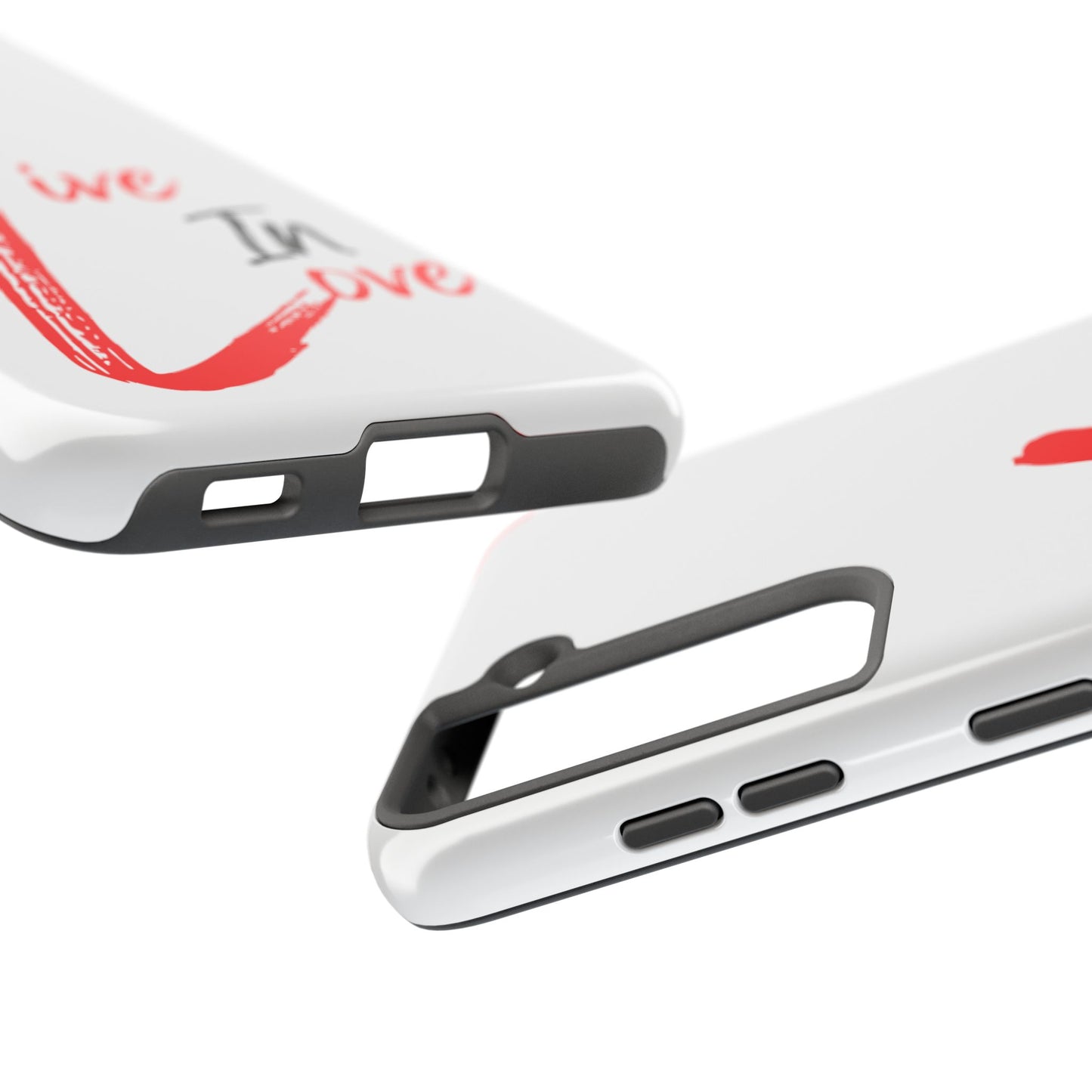 Live In Love Tough Phone Case — Red Brush Script Protective Cover